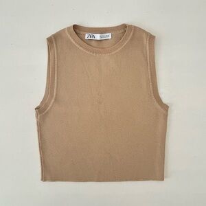 Zara Camel Sleeveless Tee